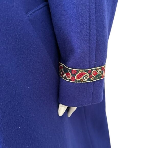 London Fog Vintage Wool Jewel Toned Purple Oversized Long Coat Jacket - Picture 8 of 15